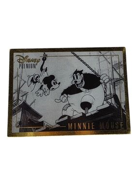 1995 Disney Premium Minnie Mouse Black White Gold Trading Card